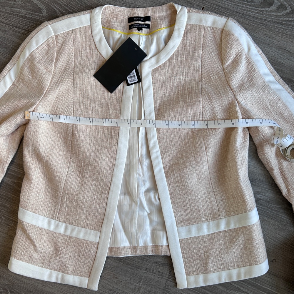 SOLD RW&CO. Blush Cream and White Blazer